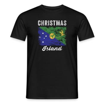 Drapeau de l’île Christmas en détresse - T-shirt homme - noir - Devant - AI Model Male 178 light (178cm)