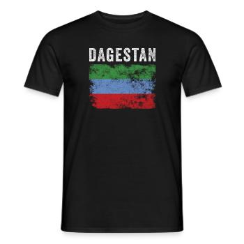 Drapeau du Daghestan en détresse - Drapeau du Daghestan - T-shirt homme - noir - Devant - AI Model Male 178 light (178cm)