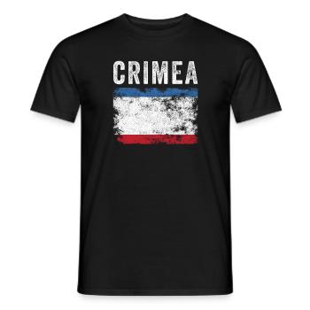 Crimea Flag Distressed - Tatar Flag - Men's T-Shirt - black - Front - AI Model Male 178 light (178cm)