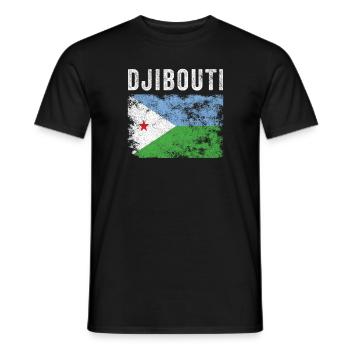 Dschibuti Flagge Distressed Djiboutian Flagge - Männer T-Shirt - Schwarz - Vorne - AI Model Male 178 light (178cm)
