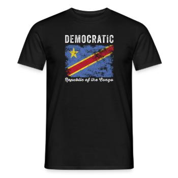 Drapeau de la République démocratique du Congo - T-shirt homme - noir - Devant - AI Model Male 178 light (178cm)