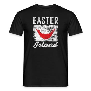 Drapeau de l’île de Pâques Vintage Rapa Nui Drapeau - T-shirt homme - noir - Devant - AI Model Male 178 light (178cm)