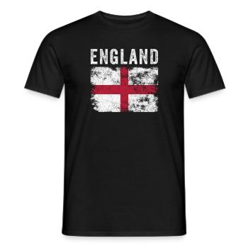 England Flag Distressed - English Flag - Men's T-Shirt - black - Front - AI Model Male 178 light (178cm)