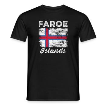 Faroe Islands Flag Vintage Faroese Flag - Men's T-Shirt - black - Front - AI Model Male 178 light (178cm)