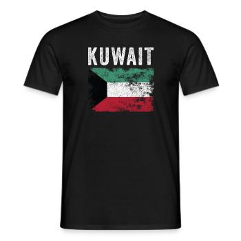 Kuwait Flag Distressed - Kuwaitische Flagge - Männer T-Shirt - Schwarz - Vorne - AI Model Male 178 light (178cm)