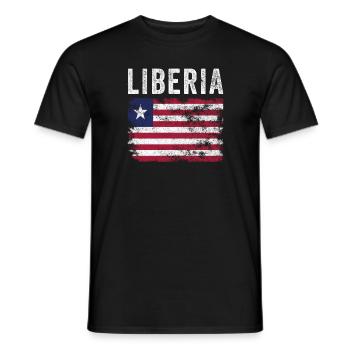 Drapeau libérien en détresse - Drapeau libérien - T-shirt homme - noir - Devant - AI Model Male 178 light (178cm)