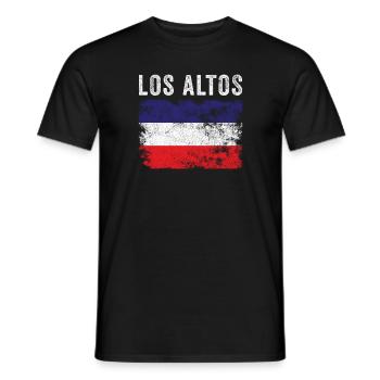 Los Altos Flag Distressed Los Altos Flag - Men's T-Shirt - black - Front - AI Model Male 178 light (178cm)