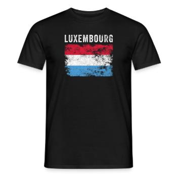 Luxembourg Flag Distressed - Men's T-Shirt - black - Front - AI Model Male 178 light (178cm)