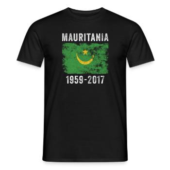 Mauritanie 1959-2017 Drapeau en détresse - T-shirt homme - noir - Devant - AI Model Male 178 light (178cm)