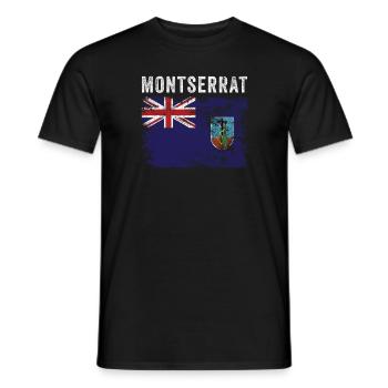 Drapeau de Montserrat en détresse - T-shirt homme - noir - Devant - AI Model Male 178 light (178cm)