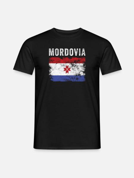Mordovia Flag Distressed - Mordvin Flag - Men's T-Shirt - black