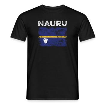Nauru Flag Distressed - Nauruan Flag - Men's T-Shirt - black - Front - AI Model Male 178 light (178cm)