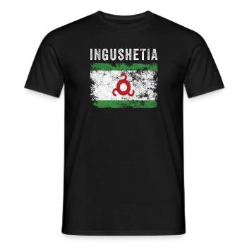 Ingushetia Flag Distressed - Ingush Flag - Men's T-Shirt - black - Front - AI Model Male 178 light (178cm)