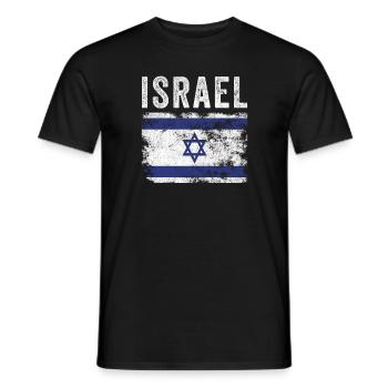 Israel Flag Distressed - Israelische Flagge - Männer T-Shirt - Schwarz - Vorne - AI Model Male 178 light (178cm)