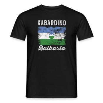 Kabardino Balkaria Flag Distressed - Men's T-Shirt - black - Front - AI Model Male 178 light (178cm)