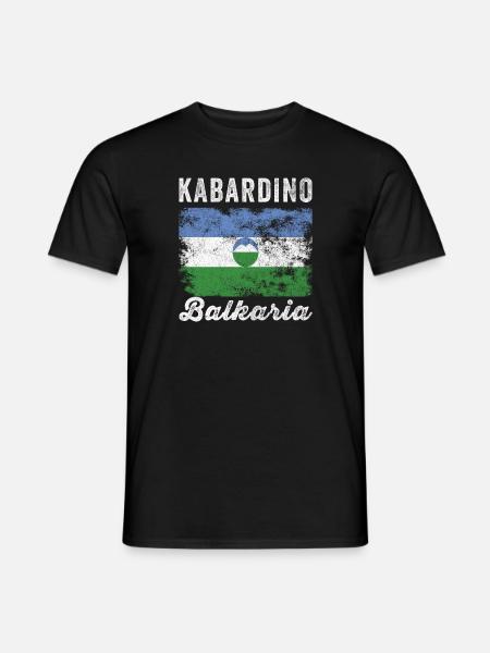Kabardino Balkaria Flag Distressed - Men's T-Shirt - black