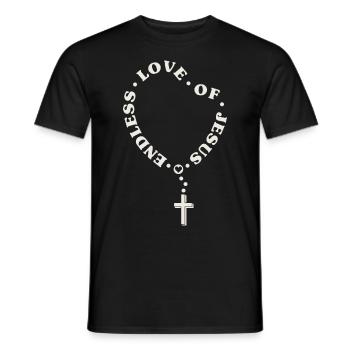Amour sans fin de Jésus / Bible de foi de l’église croisée - T-shirt homme - noir - Devant - AI Model Male 178 light (178cm)