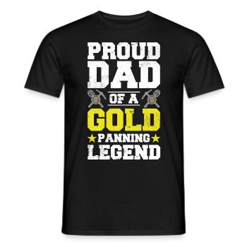 Chemises panoramiques dorées | Dons d’or miniers d’or - T-shirt homme - noir - Devant - AI Model Male 178 light (178cm)