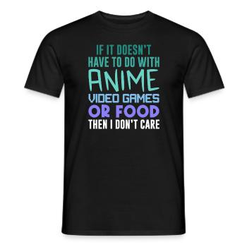 Anime, Videogames or Food - Men's T-Shirt - black - Front - AI Model Male 178 light (178cm)