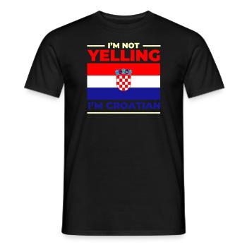 Funny Balkans, I'm not shouting, I'm Croat - Men's T-Shirt - black - Front - AI Model Male 178 light (178cm)