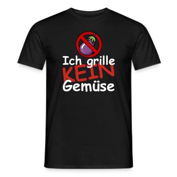 Ich grille kein Gemüse | Fleisch, Bier, Party - Männer T-Shirt - Schwarz - Vorne - AI Model Male 178 light (178cm)