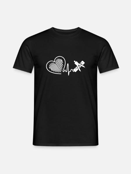 Mathematician Heartbeat - Men's T-Shirt - black