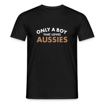Chien seulement un garçon qui aime l’Aussie - T-shirt homme - noir - Devant - AI Model Male 178 light (178cm)