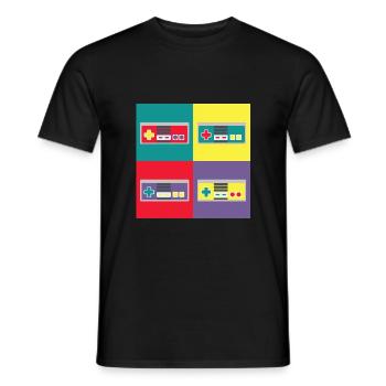Pop-Art-Freak, Joystick - Männer T-Shirt - Schwarz - Vorne - AI Model Male 178 light (178cm)