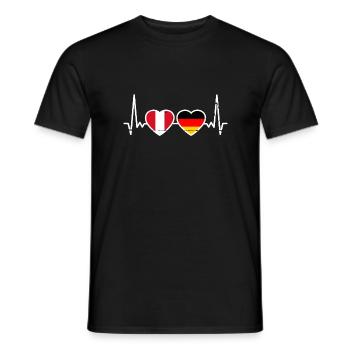 Peru Deutschland Peruanische Deutsche Flagge - Männer T-Shirt - Schwarz - Vorne - AI Model Male 178 light (178cm)