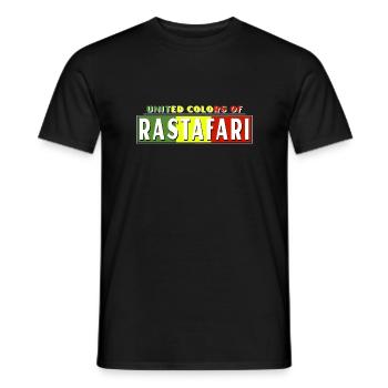 Couleurs unis de Rastafari - T-shirt homme - noir - Devant - AI Model Male 178 light (178cm)