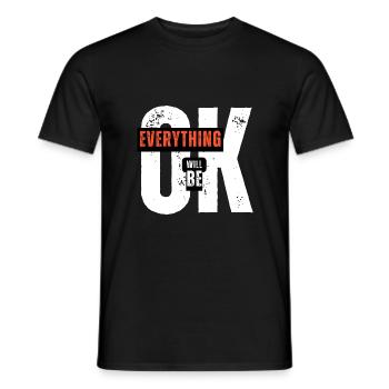 Everything will be OK - Men's T-Shirt - black - Front - AI Model Male 178 light (178cm)