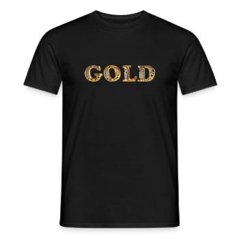 GOLD Shiny Golden Liquid Drops - Men's T-Shirt - black - Front - AI Model Male 178 light (178cm)
