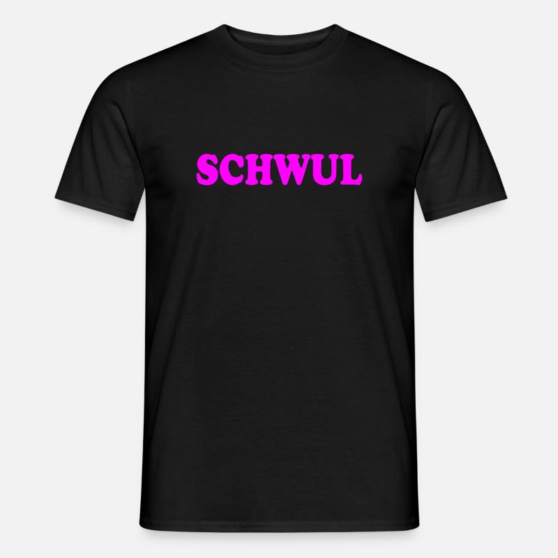Schwul - Männer T-Shirt - Schwarz