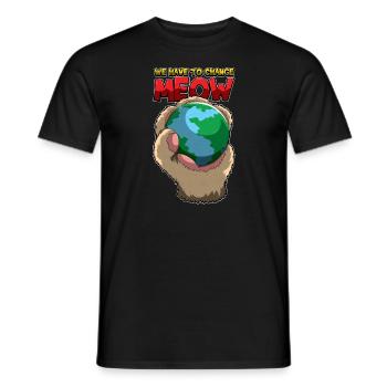 We Have To Change MEOW - Earth Day Nature Paw - Men's T-Shirt - black - Front - AI Model Male 178 light (178cm)