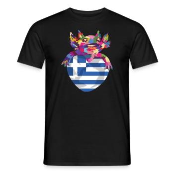 Grèce Drapeau Hellas Athènes Drapeau grec - T-shirt homme - noir - Devant - AI Model Male 178 light (178cm)