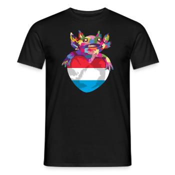 Drapeau luxembourgeois Drapeau luxembourgeois Accueil - T-shirt homme - noir - Devant - AI Model Male 178 light (178cm)