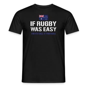 Si le rugby était facile Australie Rugby - T-shirt homme - noir - Devant - AI Model Male 178 light (178cm)