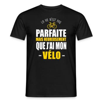 Velos Cadeau velo Humour vélo cycliste - T-shirt homme - noir - Devant - AI Model Male 178 light (178cm)
