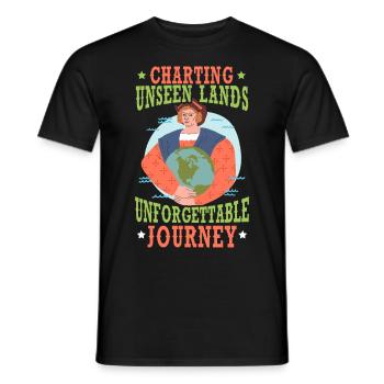Ungesehene Länder kartografieren Unvergessliche Re - Männer T-Shirt - Schwarz - Vorne - AI Model Male 178 light (178cm)