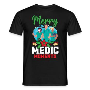Merry Medic Moments Krankenschwester Weihnachten - Männer T-Shirt - Schwarz - Vorne - AI Model Male 178 light (178cm)