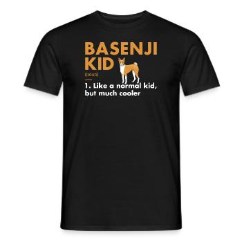 Chien Basenji Kid Définition - T-shirt homme - noir - Devant - AI Model Male 178 light (178cm)