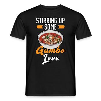 Gumbo Lovers Foodie Louisiane Manger Cuisine Cajun - T-shirt homme - noir - Devant - AI Model Male 178 light (178cm)
