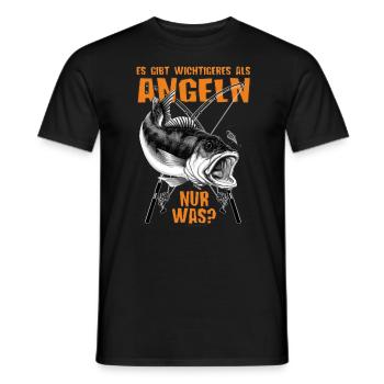 Pour les pêcheurs - Il y a des choses plus importantes que la pêche - T-shirt homme - noir - Devant - AI Model Male 178 light (178cm)