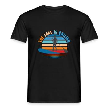 Standup paddling The lake est calling - T-shirt homme - noir - Devant - AI Model Male 178 light (178cm)