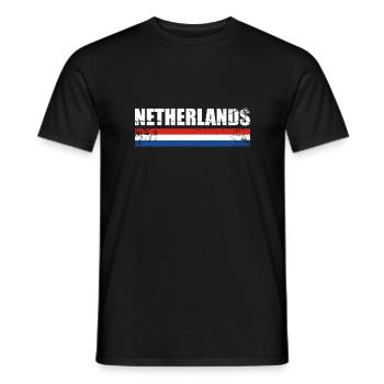 Pays-Bas Vintage Drapeau néerlandais Pays-Bas - T-shirt homme - noir - Devant - AI Model Male 178 light (178cm)