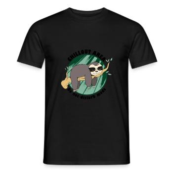 Sloth Chilling Do Not Disturb Sleeping Resting - Men's T-Shirt - black - Front - AI Model Male 178 light (178cm)