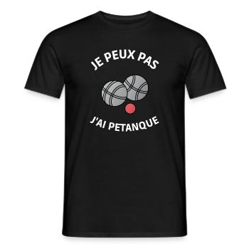 J'peux pas j'ai petanque - T-shirt homme - noir - Devant - AI Model Male 178 light (178cm)