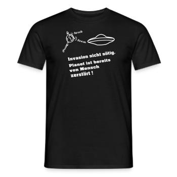 Invasion der Erde - Männer T-Shirt - Schwarz - Vorne - AI Model Male 178 light (178cm)