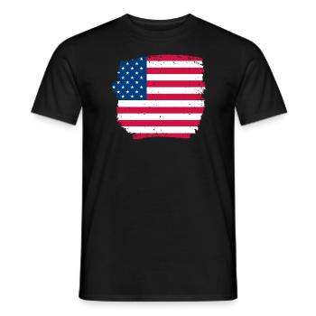 USA Vintage Amerikanische Flagge - Männer T-Shirt - Schwarz - Vorne - AI Model Male 178 light (178cm)