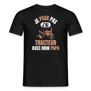 I can not I have TRACTOR with my dad - Men's T-Shirt - black - Front - AI Model Male 178 light (178cm)